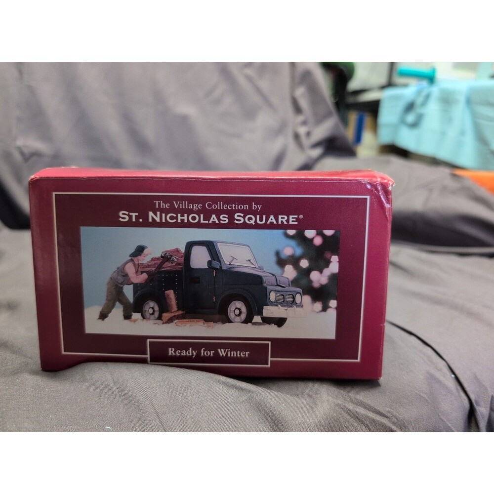 St. Nicholas Square “Ready for Winter” Pickup Truck & Firewood Scene w/ Box
